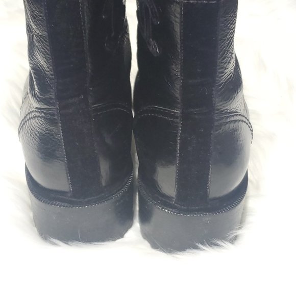 CHANEL Calfskin Pearl Combat Ankle Boots 41.5, Black - Picture 7 of 10